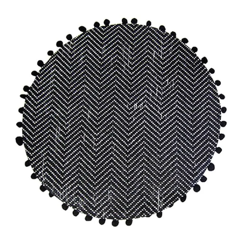 Toalha Jogo Americano De Fibras Redondo Zig Zag 38 Cm