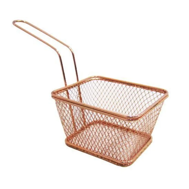 Petisqueira Aramado Telado Cabo Metalizado Rose Gold 19x14x9