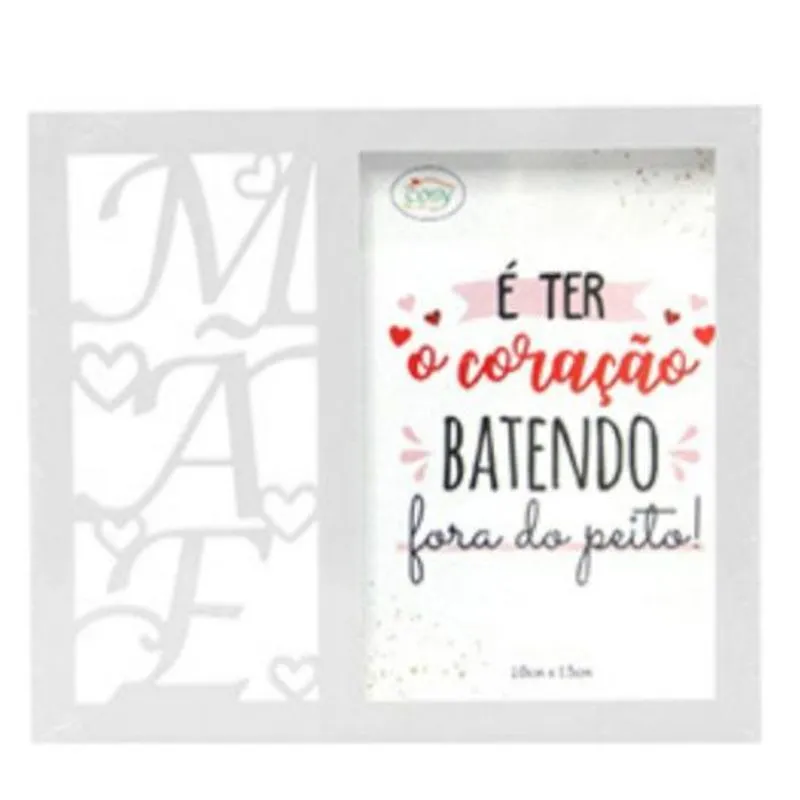 Quadro Decorativo Porta Retrato Mãe Branco 10x15 - Homenagem