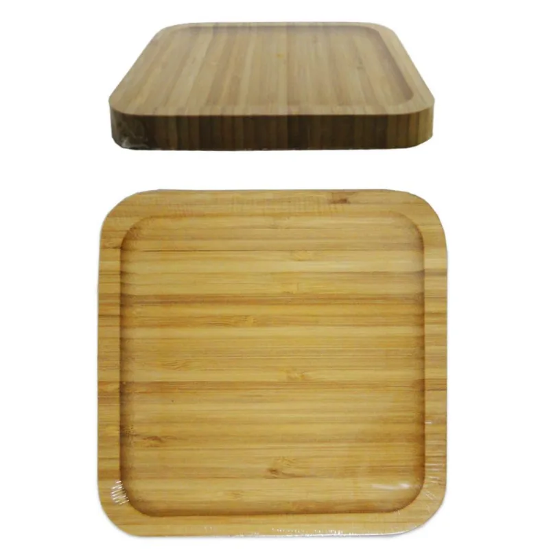 Bandeja / Petisqueira De Bambu Quadrada 14cm
