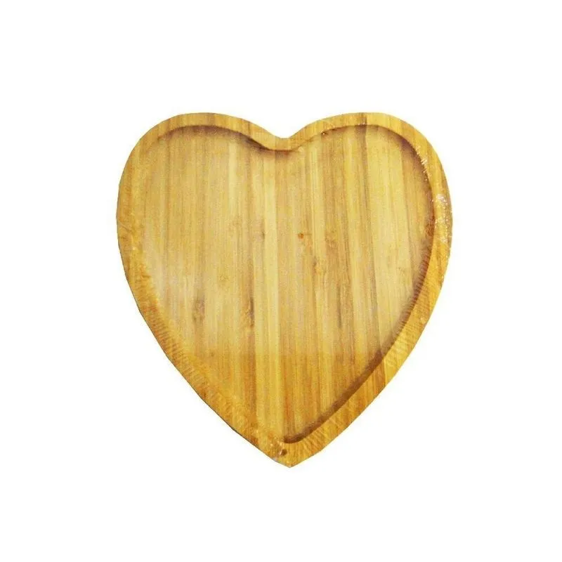 Petisqueira De Bambu Formato Coração 18,5 Cm