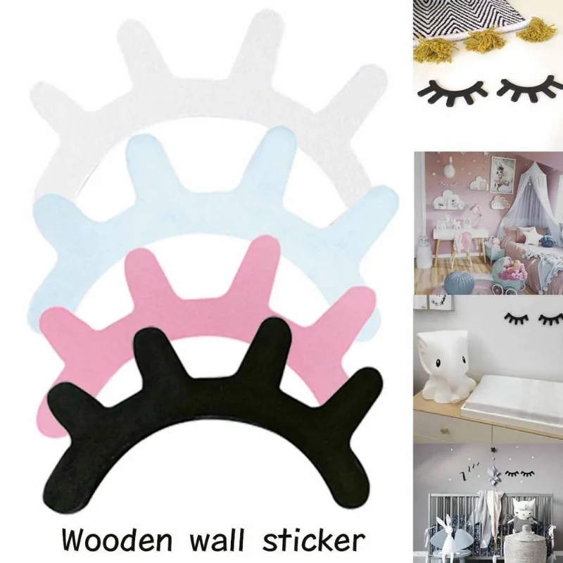 Par de Cílios Decorativo Madeira Mdf 15cm - Preto