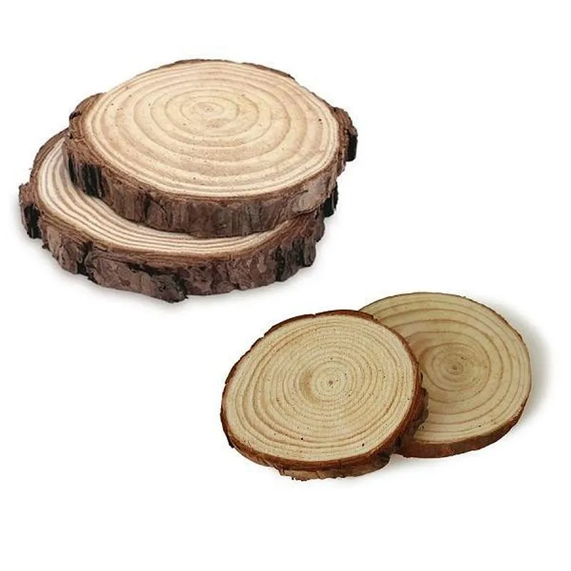 Kit 4 Mini Toras Em Madeira Decorativa Porta Copo Super Luxo