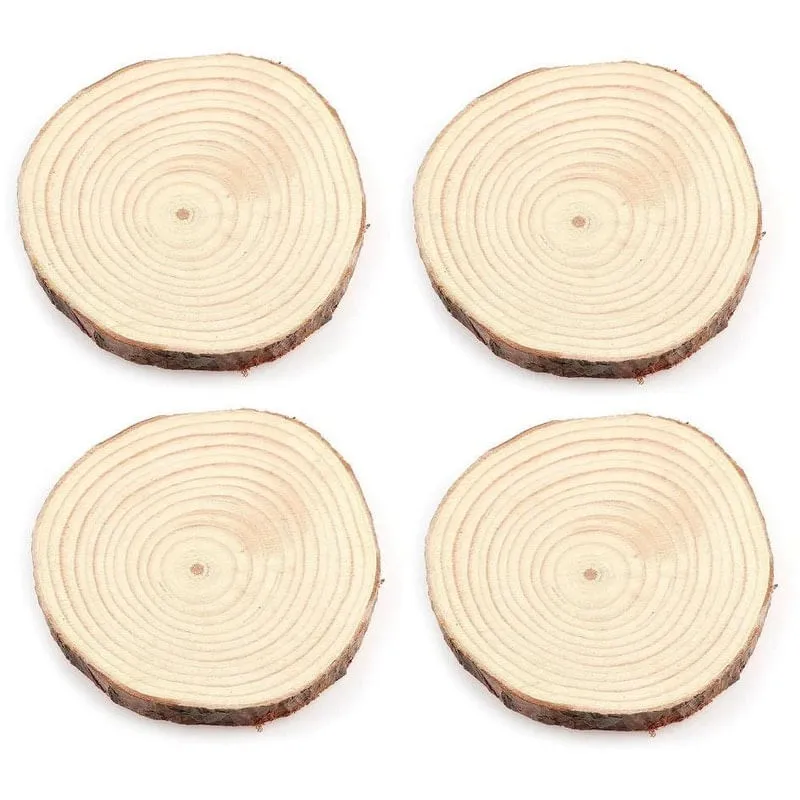 Kit 4 Mini Tora Em Madeira Porta Copo Decoração Cozinha 14Cm