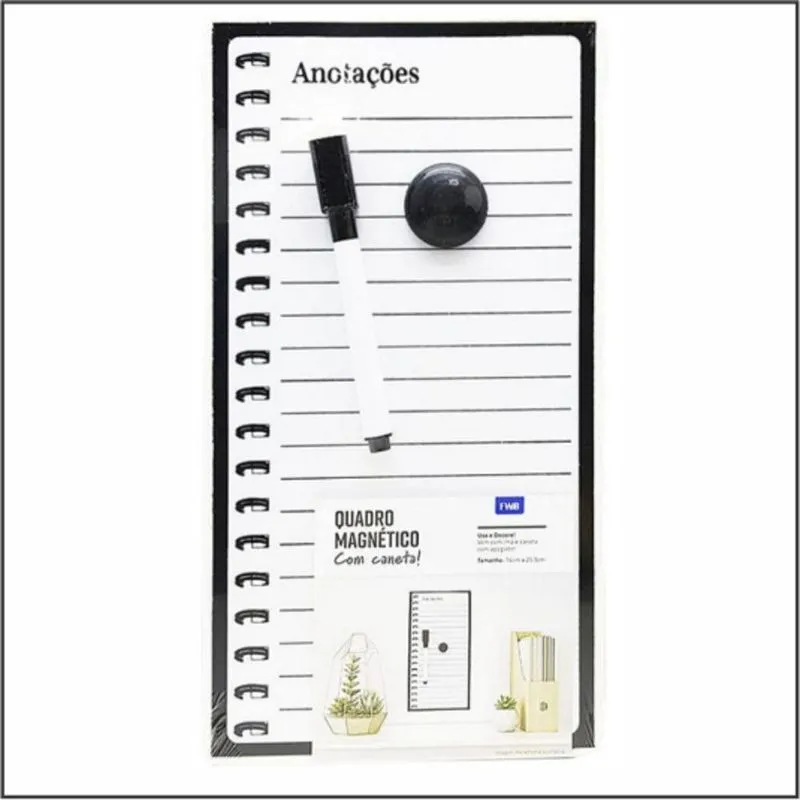 Quadro Branco Lousa Magnetico Organizador Planejamento Metas Da Semana Anotações Com Caneta E Apagador Para Geladeira
