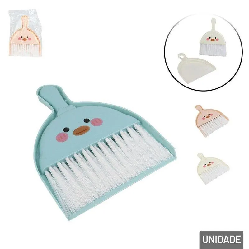 Kit Vassoura E Pá De Plástico Animais Color - Tudo Em Caixa