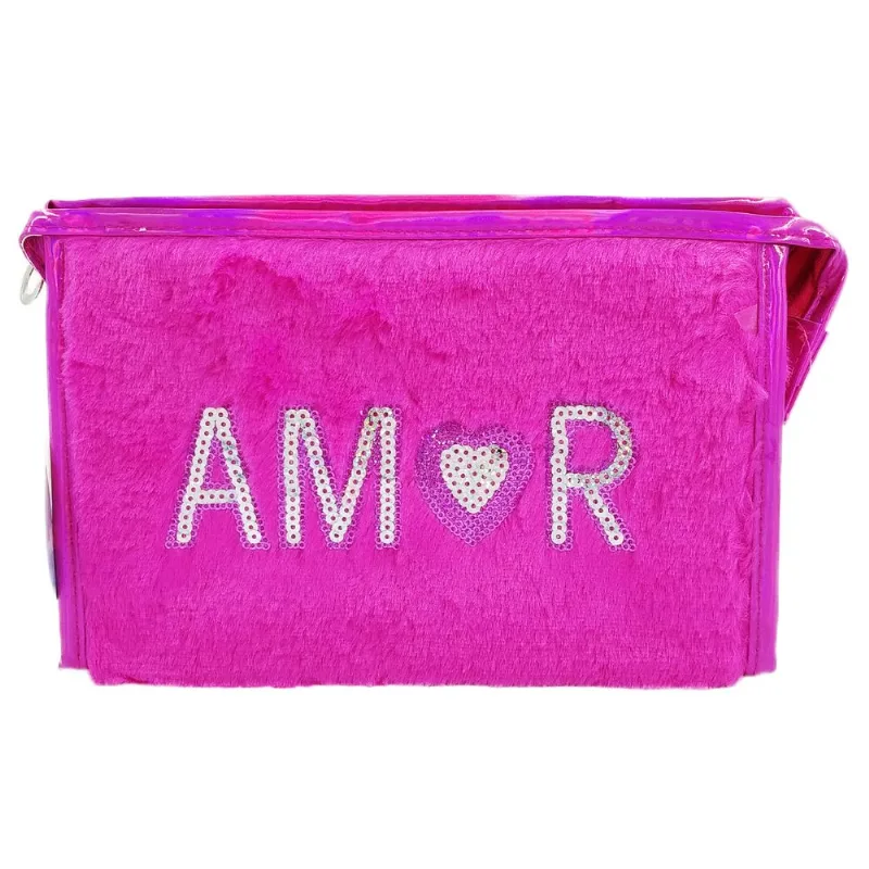 Nécessaire de Pelúcia 23x15cm em Poliéster FWB-Pink