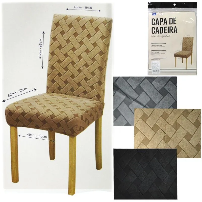 Capa De Poliester Para Cadeira Ajustavel 65x50x50cm Marrom