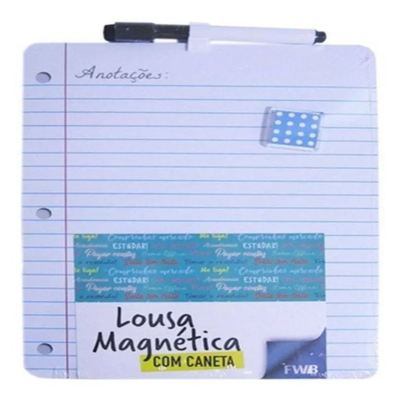 Lousa Quadro Branco Para Recados Magnetico Com Caneta E Ima Painel De Recados Anotacoes Mural De Aviso 28x21cm