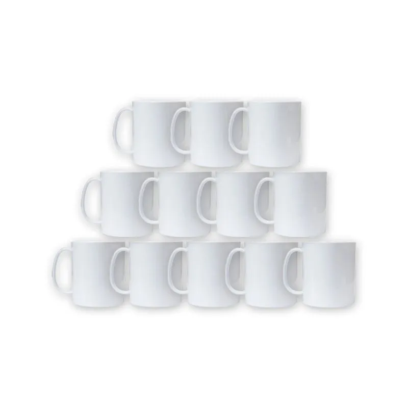 Caneca de Plástico para Sublimação Branca 400ml 12Un
