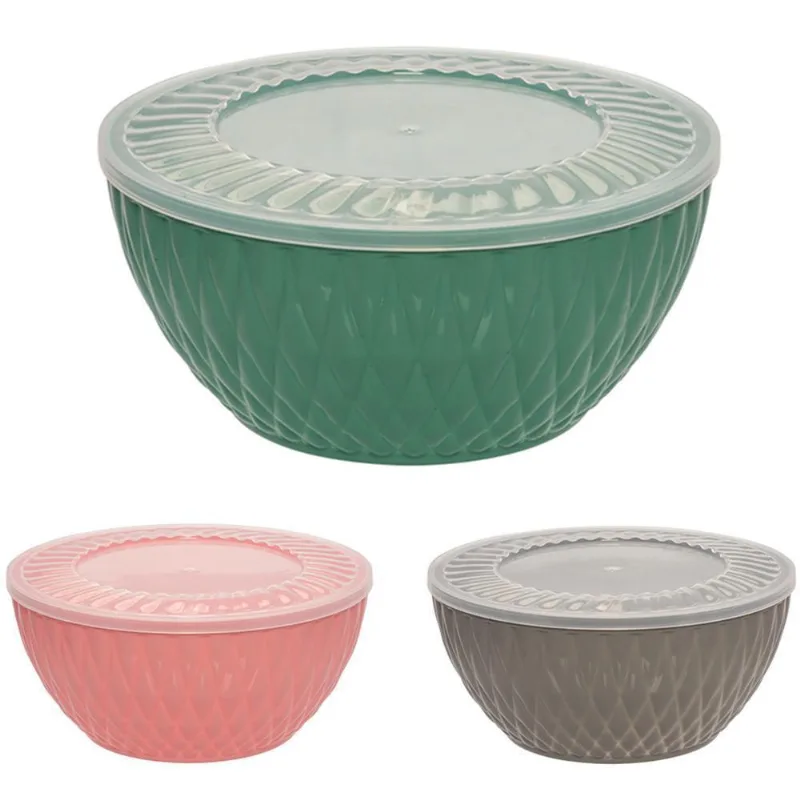Saladeira Plastico Redonda Bowl Colors Tampa Hermetica 12x26
