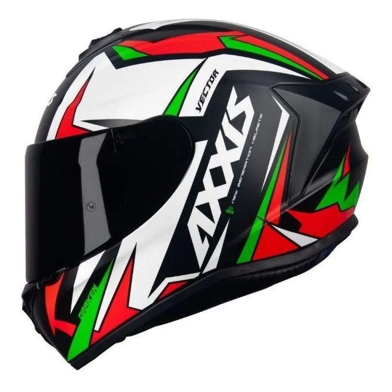 Capacete Axxis Draken Vector Black White Green