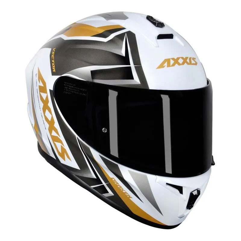 Capacete Axxis Draken Vector Gloss White Gold