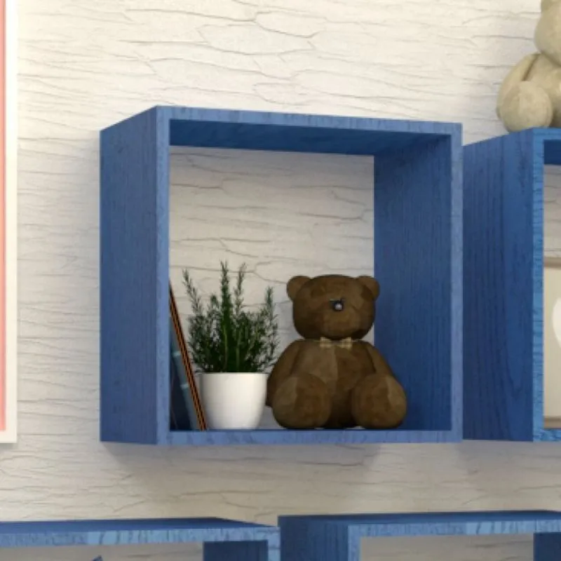 Nicho Cubo para Quarto Infantil Vitra Bramov Móveis Azul