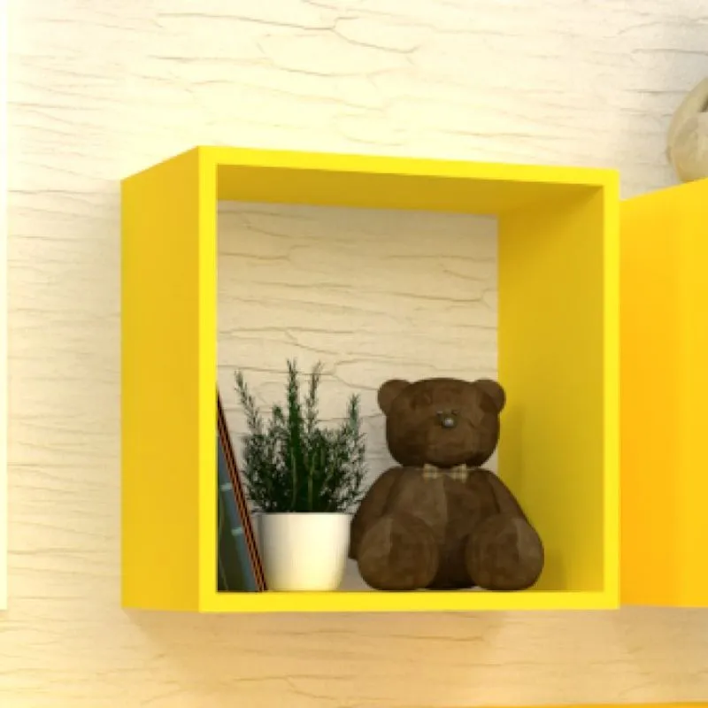 Nicho Cubo para Quarto Infantil Vitra Bramov Móveis Amarelo