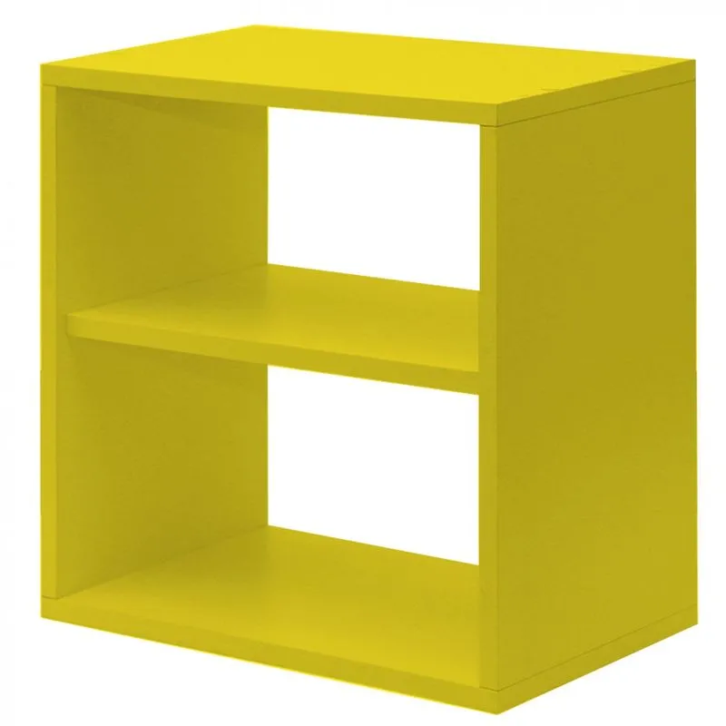 Nicho Cubo com Prateleira Lema para Quarto Infantil Kit Cubos Baby Bramov Móveis Amarelo