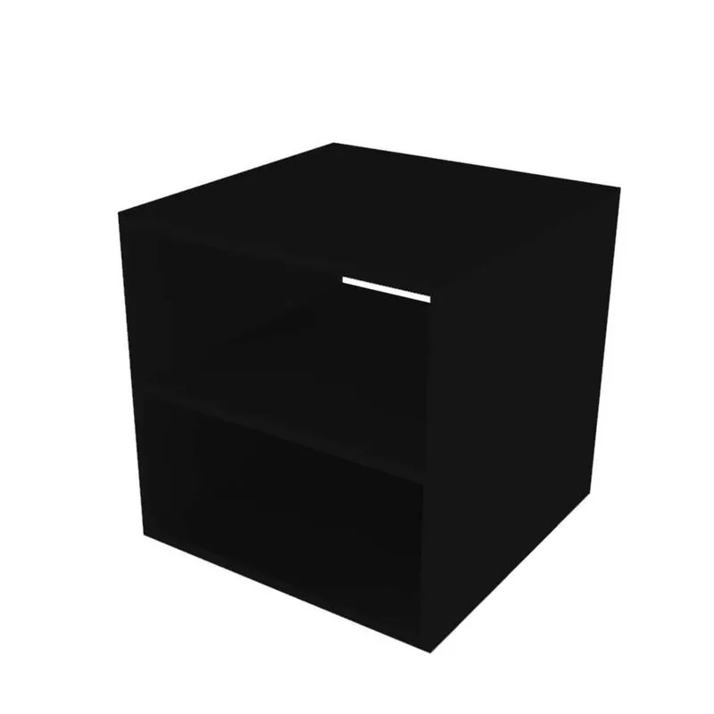 Nicho Quadrado com Prateleira Cubo II Preto