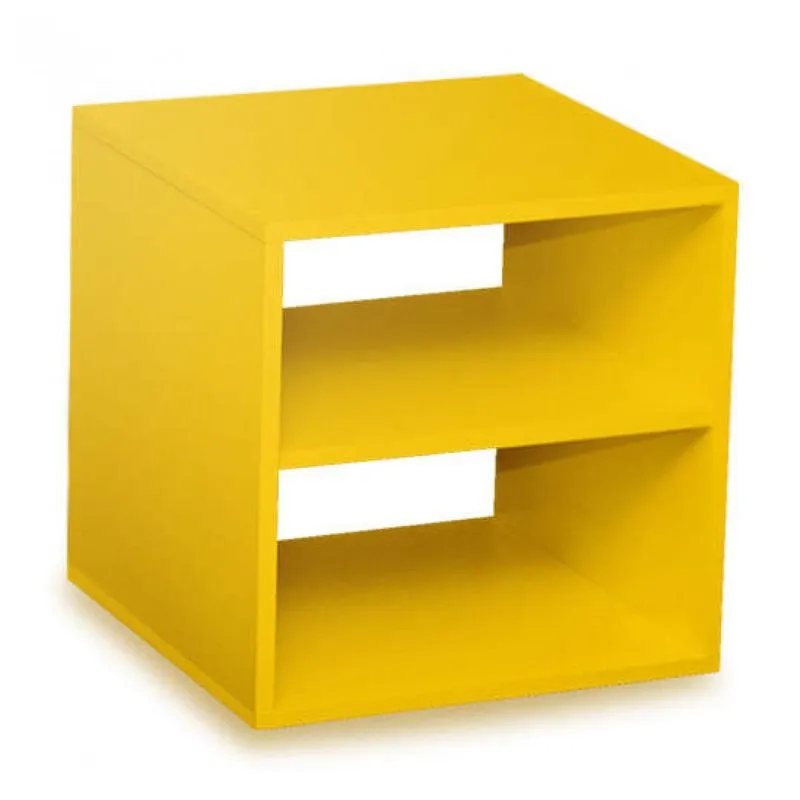 Nicho Cubo com 1 Prateleira 40cmx40cm Montana Kit Cubos Baby Bramov Móveis Amarelo