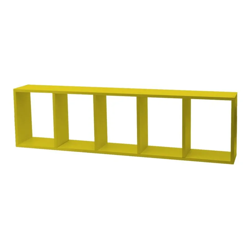 Nicho Cubo com 4 Prateleiras Alki Kit Cubos Baby Bramov Móveis Amarelo