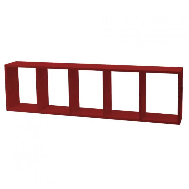 Nicho Cubo com 4 Prateleiras Alki Kit Cubos Baby Bramov Móveis Vermelho