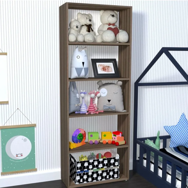 Estante para Livros 4 Prateleiras Ronda Baby Bramov Móveis Ameixa