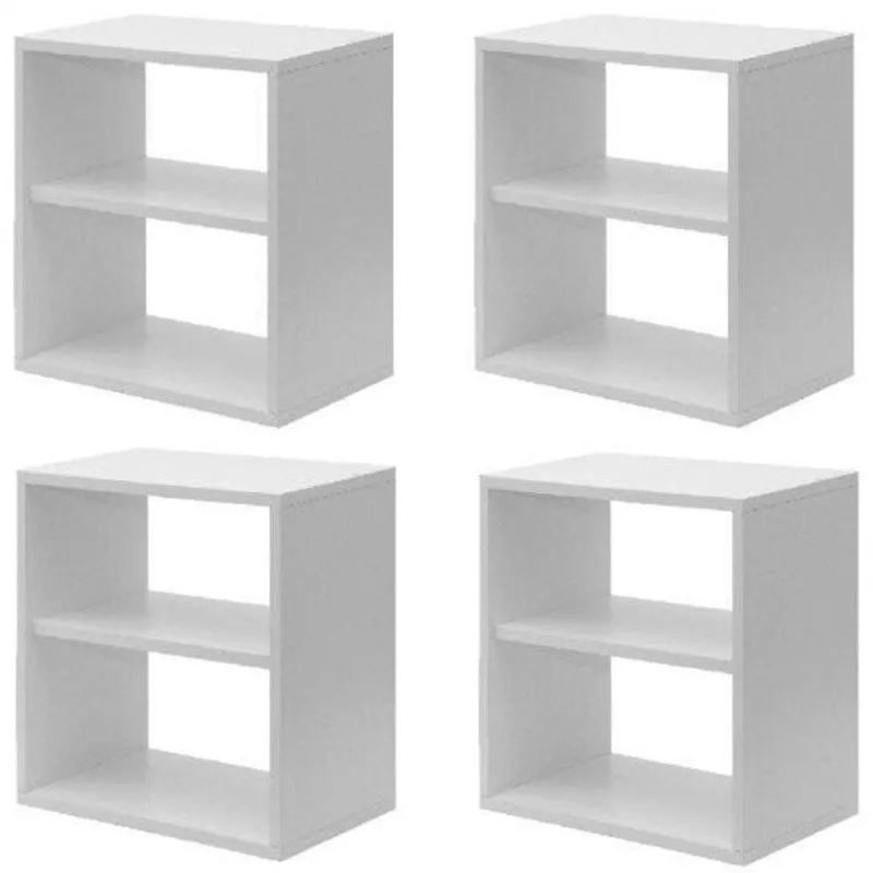 Kit Infantil 4 Nichos Cubo com Prateleira Lema Kit Cubos Baby Espresso Móveis Branco Branco