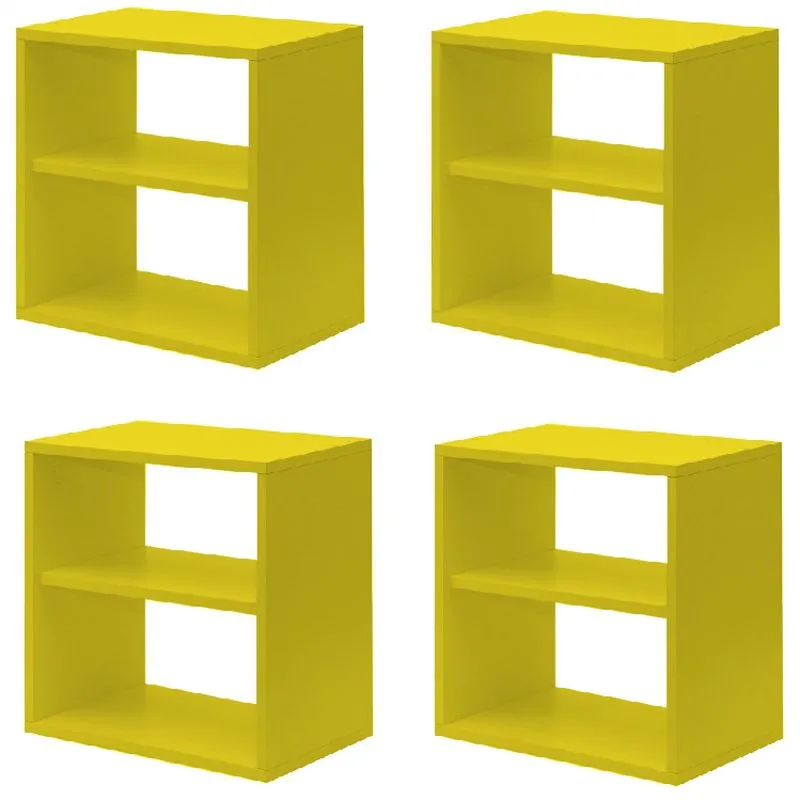 Kit Infantil 4 Nichos Cubo com Prateleira Lema Kit Cubos Baby Siena Móveis