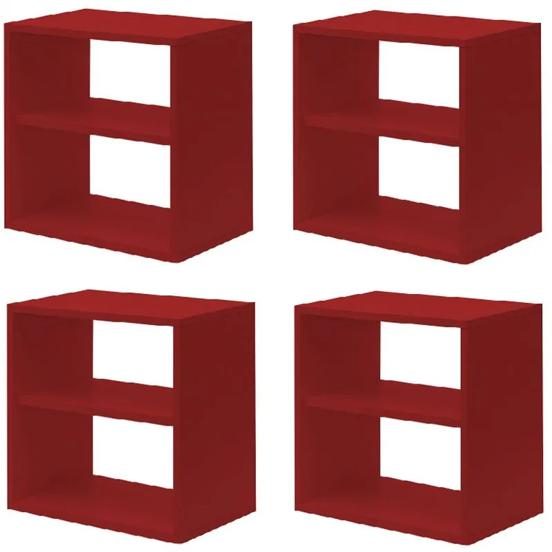 Kit Infantil 4 Nichos Cubo com Prateleira Lema Kit Cubos Baby Siena Móveis
