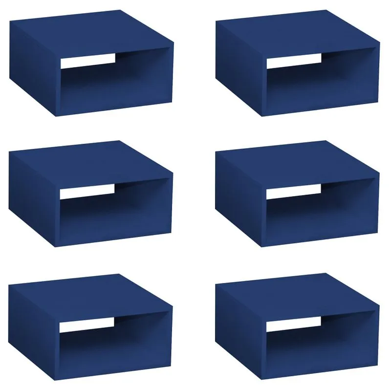 Conjunto 6 Nichos Salvatori Baby Bramov Móveis Azul