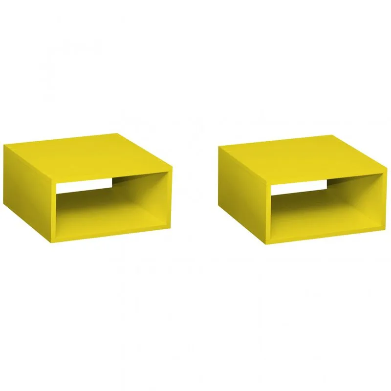 Conjunto 2 Nichos Salvatori Baby Bramov Móveis Amarelo