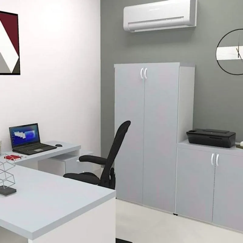 Armário 2 Portas 3 Prateleiras Natus 40mm Bramov Móveis Branco/Cinza