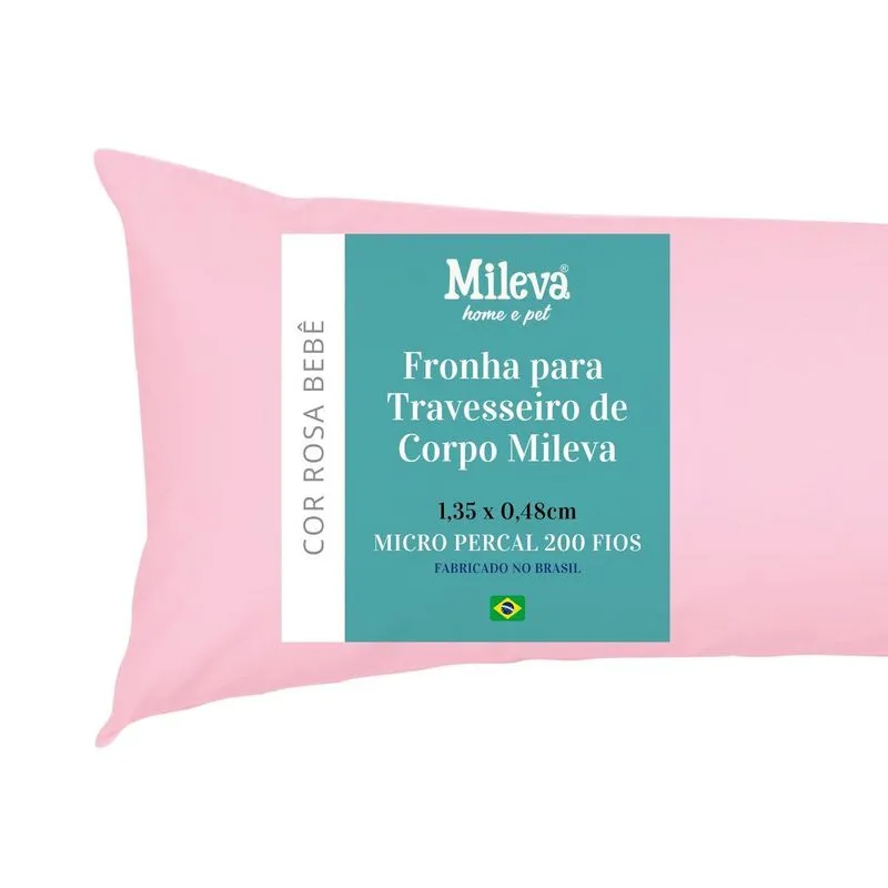 Capa Travesseiro Corpo 48x135cm Micro Percal - Mileva