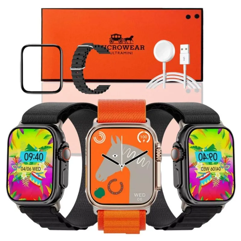 Relogio Inteligente Smart Watch W69 Ultra Mini Gps Nfc Tela Amoled Masculino Feminino Series 9