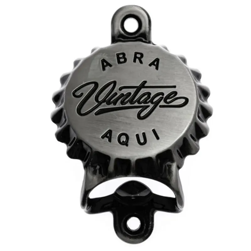 Abridor De Garrafa Vintage Prateado Metal 5,8x8,7abra Aqui