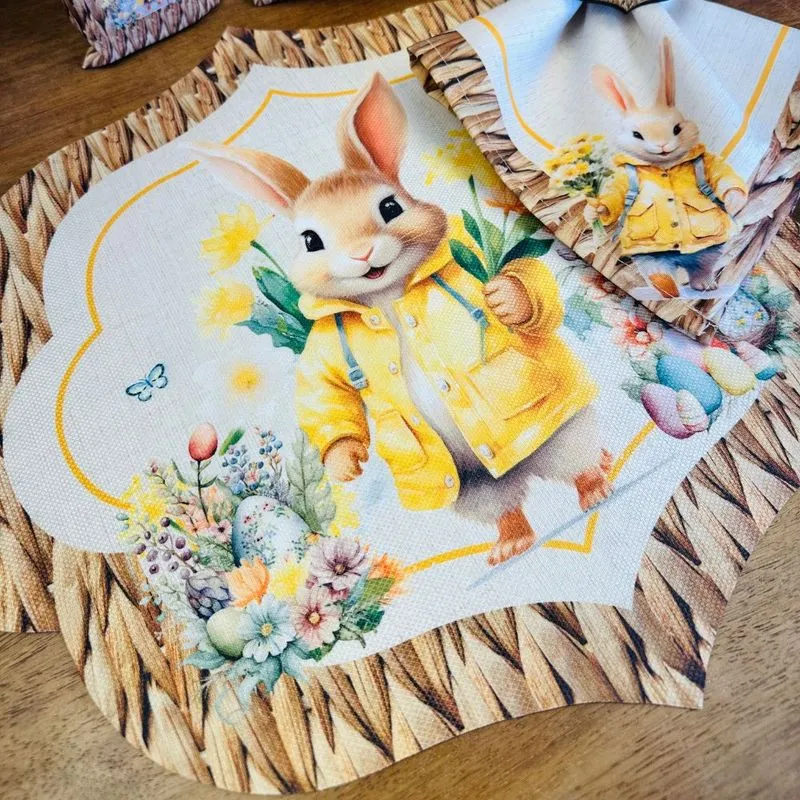 Jogo Americano de Páscoa Florista Amarelo
