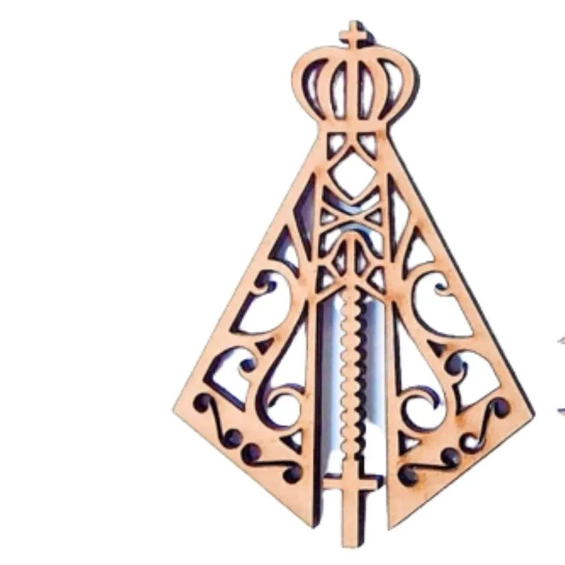 Kit 20 Nossa Senhora Aparecida - mdf - Cru - Placa Quadro Adesivo - 10x6,9cm