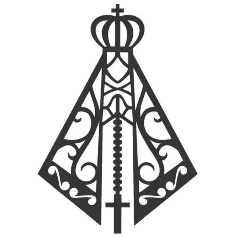 Kit 20 Nossa Senhora Aparecida - mdf - Preto - Decoração Lembrança - 10x6,9cm