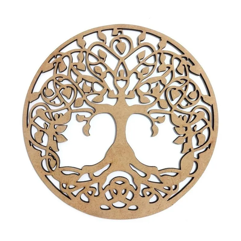 Mandala Arvore Vida - mdf - Cru - Riqueza Prosperidade - 20cm