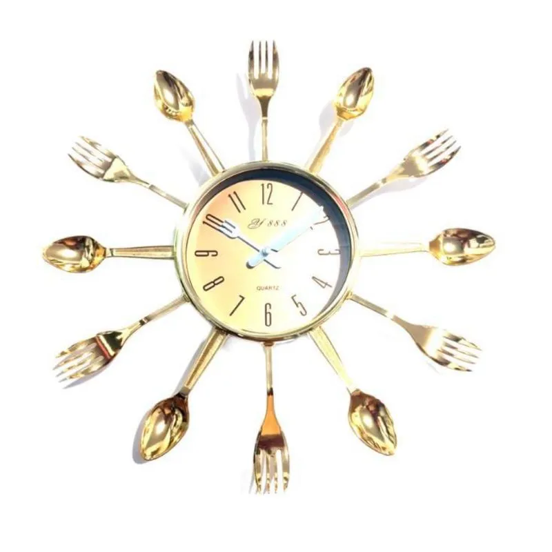 Relógio De Parede Cozinha Modelo Grande 33X33 Cm Dourado