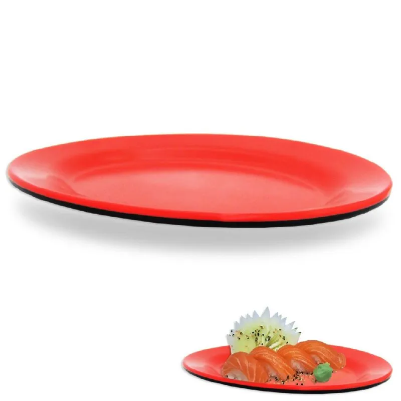 Travessa Prato Oval Melamina p/ Sushi Sashimi Japones 25cm