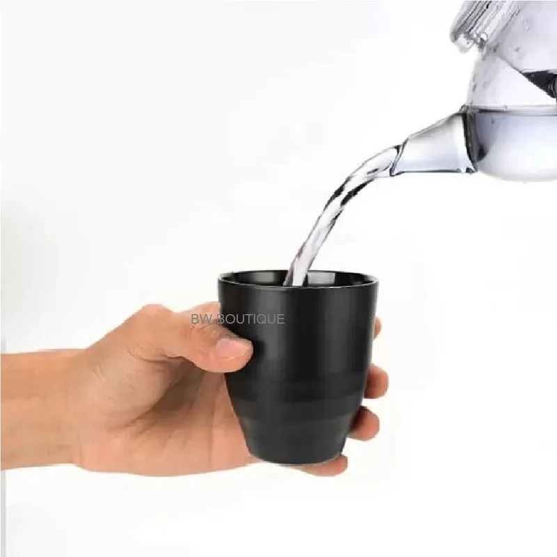 Copo em Melamina Preto 180ml Restaurante Japones Saque Café