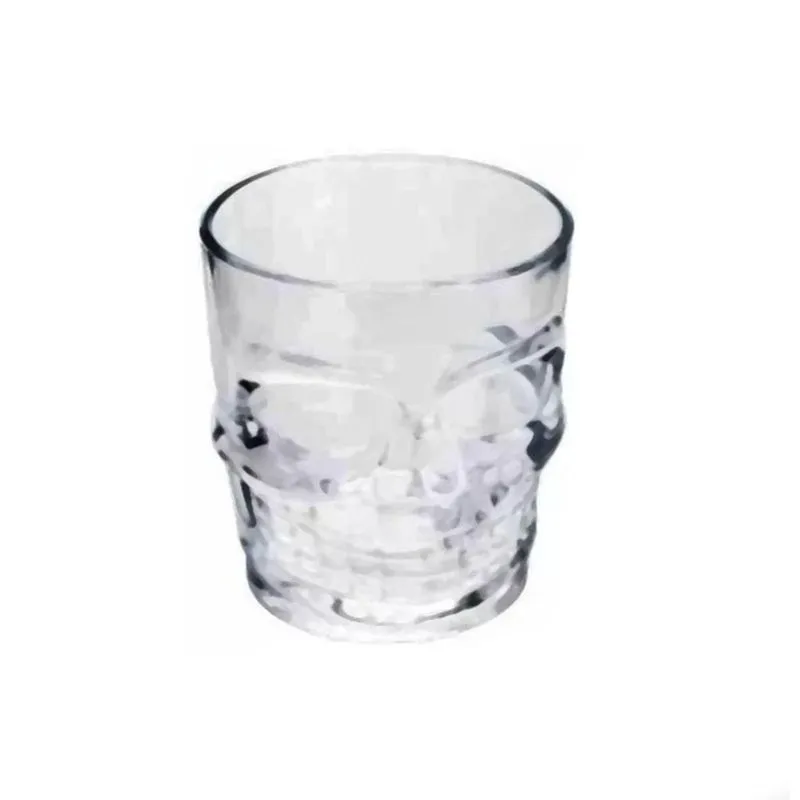 Copo Em Vidro Formato Caveira Para Whisky Capacidade 265 Ml