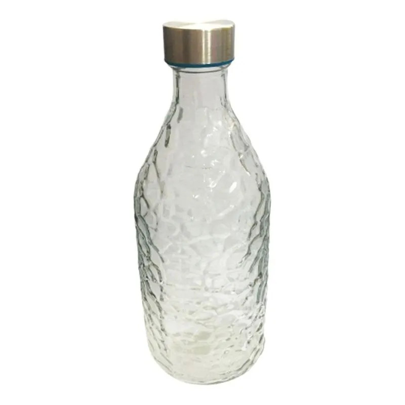 Garrafa De Vidro 1100ml Tampa Inox Para Água Licor Whisky