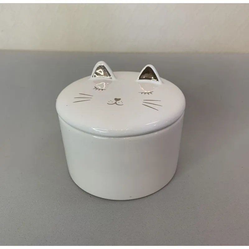 Potiche Porta jóias gatinho tamanho 7,6cm x 7,6cm x 6,5cm