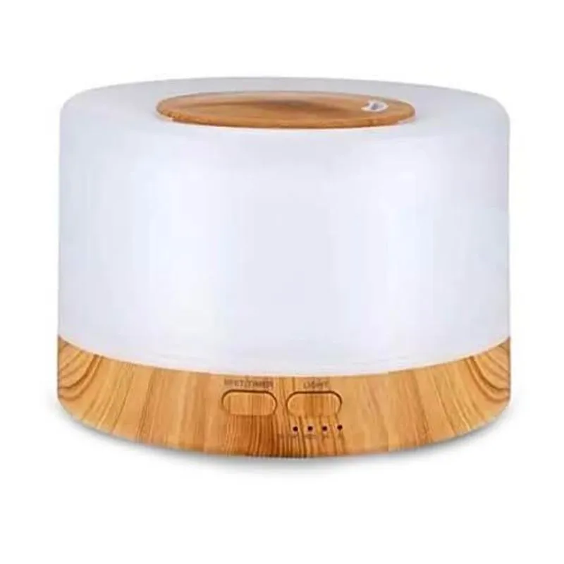 Umidificador Difusor Aromas Com Cromoterapia - Madeira Clara
