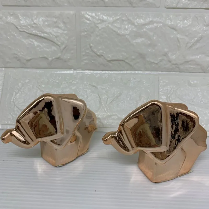 Conjunto 2 elefantes 3D rose gold