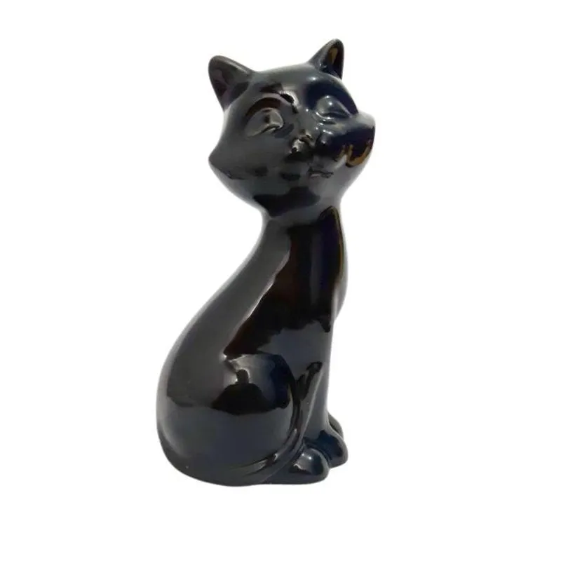 Enfeite Decorativo Gato Gatinho De Porcelana Preto