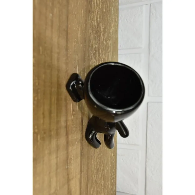 VASO BOB DECORATIVO DE PAREDE - PRETO