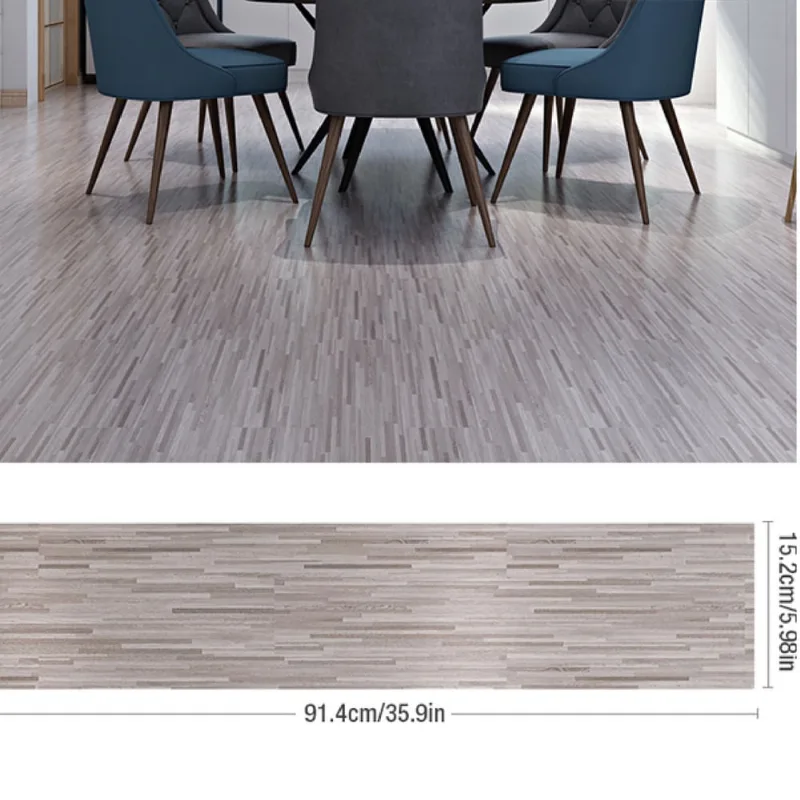 Adesivo Piso Madeira Antiderrapante Lavável 91,5x15cm Bege