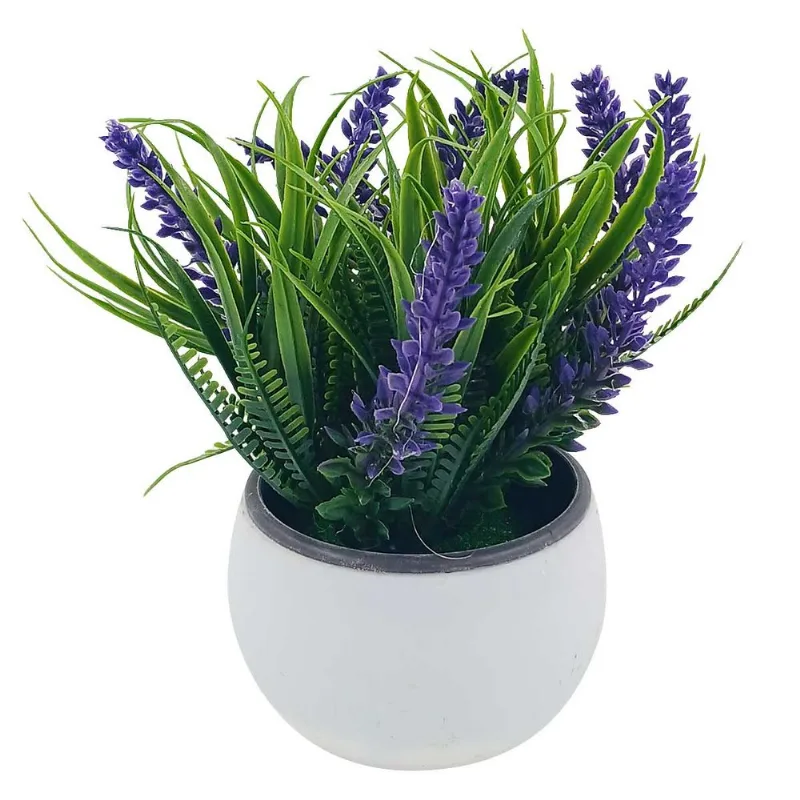 Vaso Decorativo C/ Flor Artificial 14cm em Plástico Y888